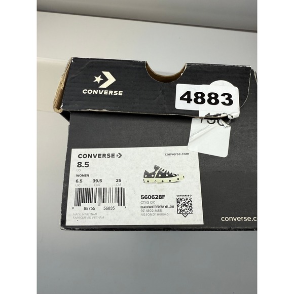 Converse All Star Ox Polka Dot Navy White Yellow 560628F Womens 8.5 New - Picture 7 of 7